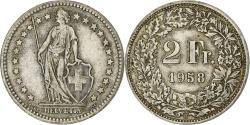 World Coins - Switzerland, 2 Francs, Helvetia, 1958, Bern, Silver, , KM:21