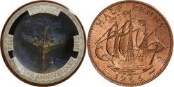 World Coins - Great Britain, Elizabeth II, 1/2 Penny, Titanic, 100 Years Anniversary, 1966