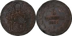 World Coins - Papal States, Pius IX, 5 Baiocchi, 1851, Rome, Copper, , KM:1356