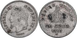 World Coins - Coin, France, Napoleon III, 20 Centimes, 1867, Strasbourg, , Silver