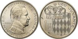 World Coins - Monaco, Rainier III, 1 Franc, 1974, MDP, série FDC, Nickel,