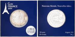 World Coins - France, 50 Euro, Semeuse, G20 Summit, Proof, 2011, MDP, Silver,