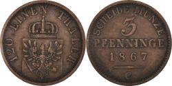 World Coins - Coin, German States, PRUSSIA, Wilhelm I, 3 Pfennig, 1867, Cleves,