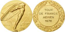 World Coins - France, Medal, Tour de France Aérien, 1976, Gilt Bronze, Contaux,