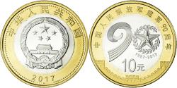 World Coins - Coin, China, 90th Anniversary - People's Liberation Army, 10 Yüan, 2017