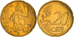World Coins - France, 20 Euro Cent, 2007, Paris, BU, , Brass, Gadoury:5., KM:1411