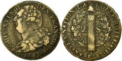 World Coins - Coin, France, 2 sols françois, 2 Sols, 1792, Lille, , Bronze