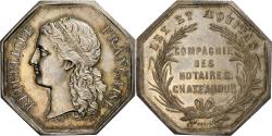 World Coins - France, Token, Compagnie des Notaires de Chateaudun, Silver, Barre,
