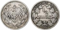 World Coins - GERMANY - EMPIRE, 1/2 Mark, 1906, Stuttgart, , Silver, KM:17