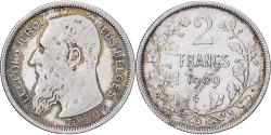 World Coins - Belgium, Leopold II, 2 Francs, 2 Frank, 1909, Brussels, Silver, , KM:59
