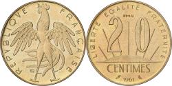 World Coins - France, 20 Centimes, Concours de Rousseau, 1961, Paris, Pattern, Copper-nickel