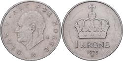 World Coins - Norway, 1 Krone, 1975, Royal Norwegian Mint, Cupronickel,