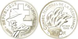 World Coins - Coin, France, Jean Moulin, 100 Francs, 1993, BE, , Silver, KM:1023