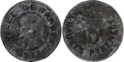 World Coins - France, Ville de Tarbes, 10 Centimes, 1917, , Iron