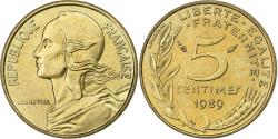 World Coins - France, 5 Centimes, Marianne, 1989, Paris, Aluminum-Bronze,