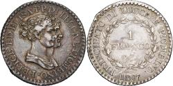 World Coins - Principality of Lucca and Piombino, Felix and Elisa, 1 Franco, 1807, Florence