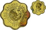 World Coins - Philippines, 5 Sentimos, 1975, Proof, , Brass, KM:206