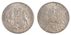 World Coins - Coin, German States, HAMBURG, 3 Mark, 1910, Hamburg, , Silver, KM:620