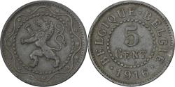 World Coins - Belgium, Albert I, 5 Centimes, 1916, Brussels, Zinc, , KM:80