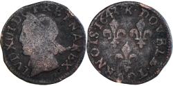 World Coins - Coin, France, Louis XIII, Double tournois de Warin, tête à gauche, Double