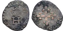 World Coins - France, Henri III, liard à la croix fleurdelisée, 1583, Lyon, Billon