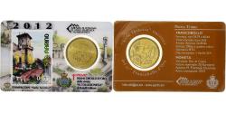 World Coins - San Marino, 50 Euro Cent + Stamp, Prima Torre, 2012, Rome, Nordic gold