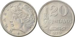 World Coins - Coin, Brazil, 20 Centavos, 1970, error struck thru, , Copper-nickel