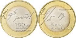 World Coins - Slovenia, 3 Euro, 2017, Bi-Metallic,