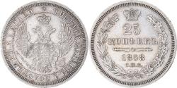 World Coins - Coin, Russia, Nicholas I, 25 Kopeks, 1858, Saint-Petersburg, , Silver