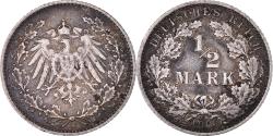 World Coins - Coin, GERMANY - EMPIRE, 1/2 Mark, 1909, Munich, , Silver, KM:17