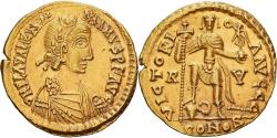 Ancient Coins - Roman Empire, Valentinian III, Solidus, Ravenna, Barbaric imitation, Gold