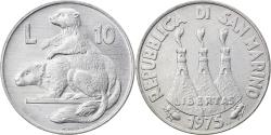 World Coins - Coin, San Marino, 10 Lire, 1975, Rome, , Aluminum, KM:43