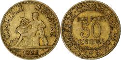 World Coins - France, 50 Centimes, Chambre de commerce, 1922, Paris, Cupro-Aluminium