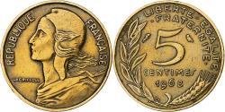 World Coins - France, 5 Centimes, Marianne, 1968, Paris, Aluminum-Bronze,
