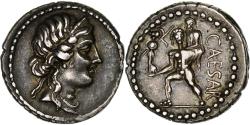 Ancient Coins - Julius Caesar, Denarius, 47-46 BC, Military mint in North Africa, Silver
