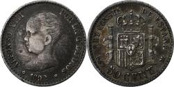 World Coins - Spain, Alfonso XIII, 50 Centimos, 1892, Madrid, Silver, , KM:690