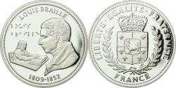 World Coins - France, Medal, Louis Braille, History, , Silver
