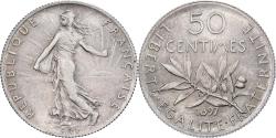 World Coins - France, 50 Centimes, Semeuse, 1897, Paris, Silver, , Gadoury:420