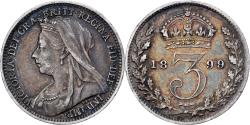World Coins - Great Britain, Victoria, 3 Pence, 1899, Silver, , KM:777