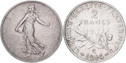 World Coins - France, 2 Francs, Semeuse, 1914, Castelsarrasin, Silver, , KM:845.2