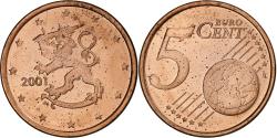 World Coins - Finland, 5 Euro Cent, 2001, Vantaa, , Copper Plated Steel, KM:100