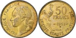 World Coins - France, 50 Francs, Guiraud, 1951, Beaumont - Le Roger, Aluminum-Bronze