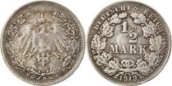 World Coins - Coin, GERMANY - EMPIRE, 1/2 Mark, 1919, Munich, , Silver, KM:17