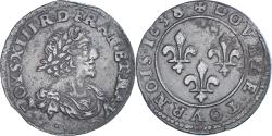 World Coins - Coin, France, Louis XIII, Double Tournois, 1638, Axe Loire-Rhône,