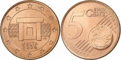 World Coins - Malta, 5 Euro Cent, 2008, Copper Plated Steel,