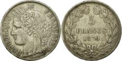 World Coins - Coin, France, Cérès, 5 Francs, 1870, Bordeaux, , Silver, Gadoury:742