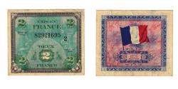 World Coins - France, 2 Francs, Flag/France, 1944, SÉRIE 1944, AU(55-58), Fayette:VF 16.01