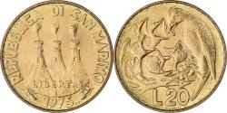 World Coins - Coin, San Marino, 20 Lire, 1975, Rome, , Aluminum-Bronze, KM:44