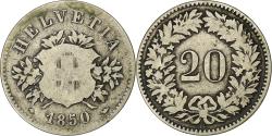 World Coins - Switzerland, 20 Rappen, 1850, Strasbourg, Billon, , KM:7