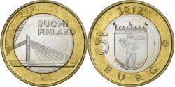 World Coins - Finland, 5 Euro, Lumberjack's Candle Bridge, 2012, Vantaa, Bi-Metallic
